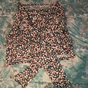Floral long sleeve crop top